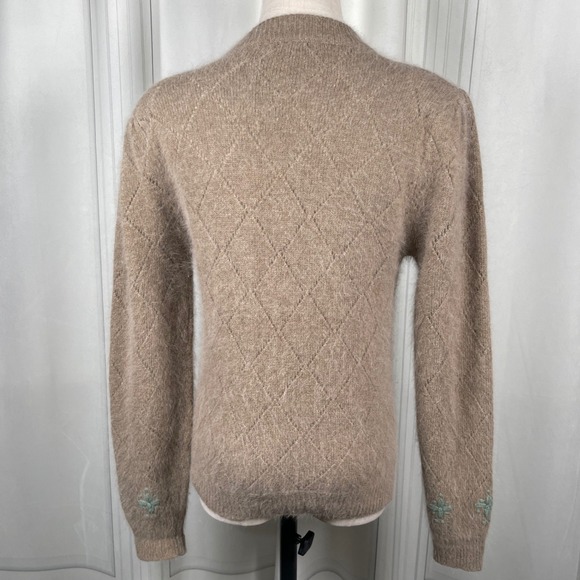 Vintage Stanley Blacker Angora Lambswool Embroidered Cardigan Medium - Picture 6 of 13